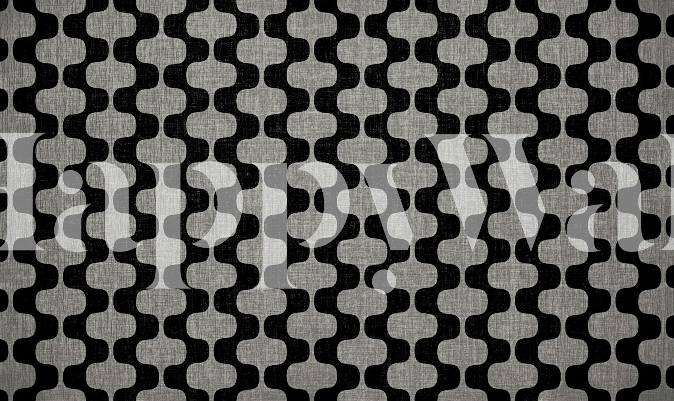 Neutral Mid-Century Bauhaus-tapetti huoneessa