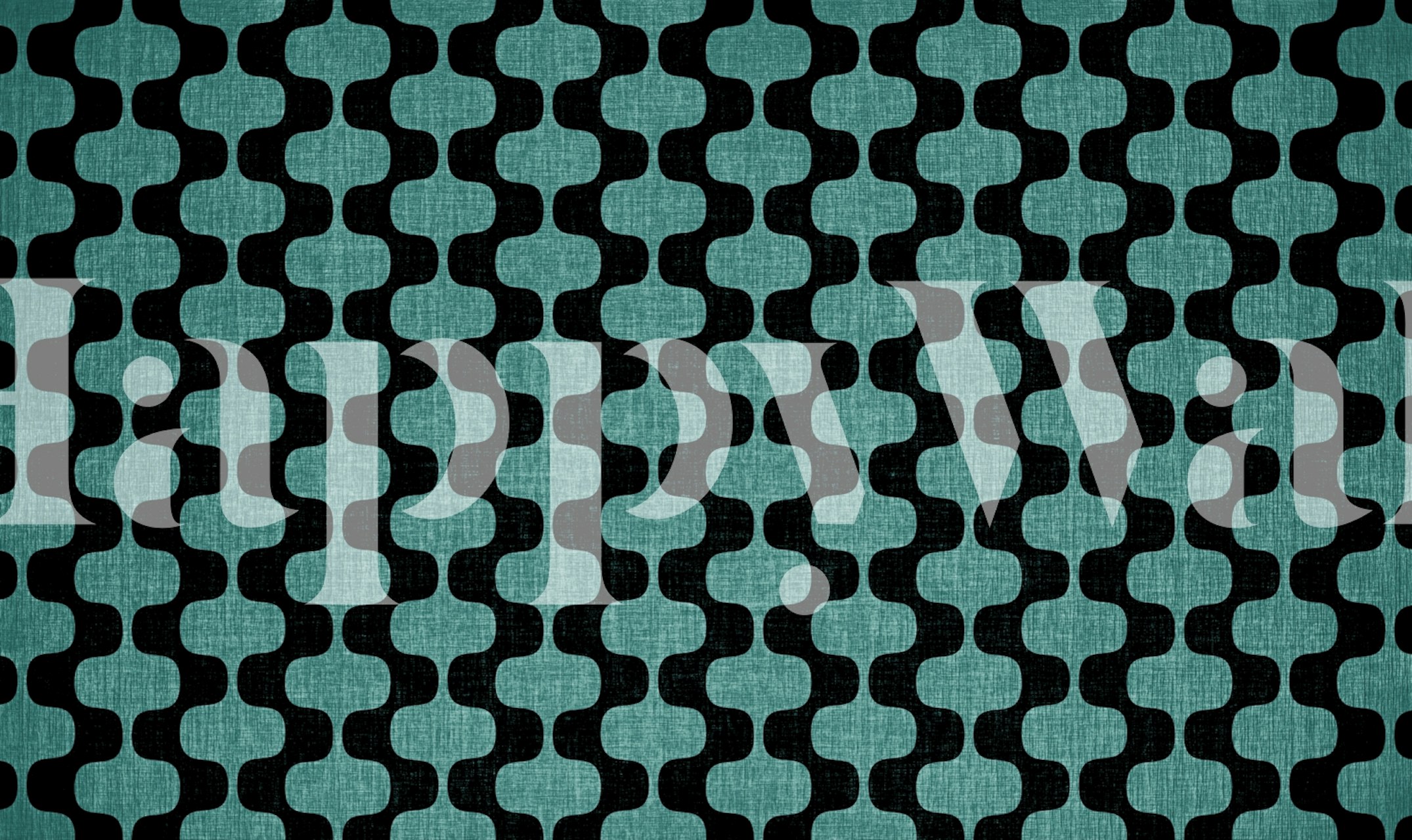 Geometric teal and black pattern wallpaper