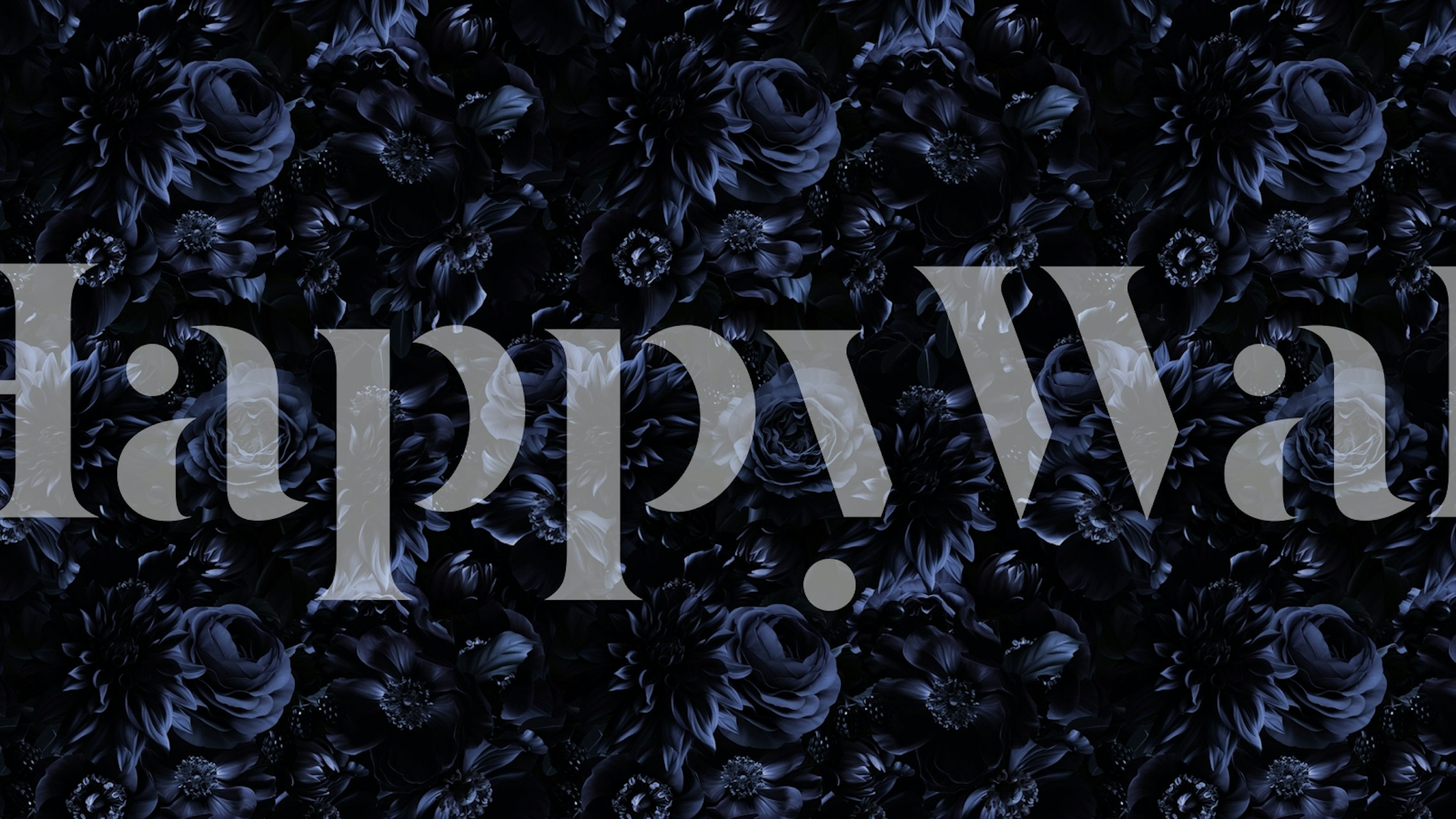 Elegancki niebieski i czarny barokowy kwiatowy wzór na ścianie fototapety