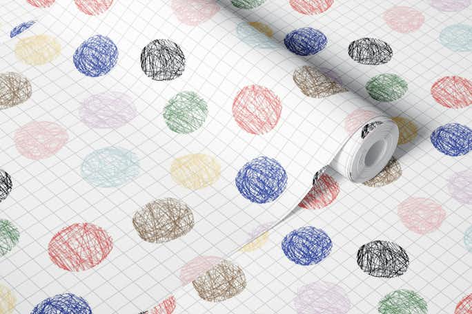 Pencil Pattern Circlewallpaper roll