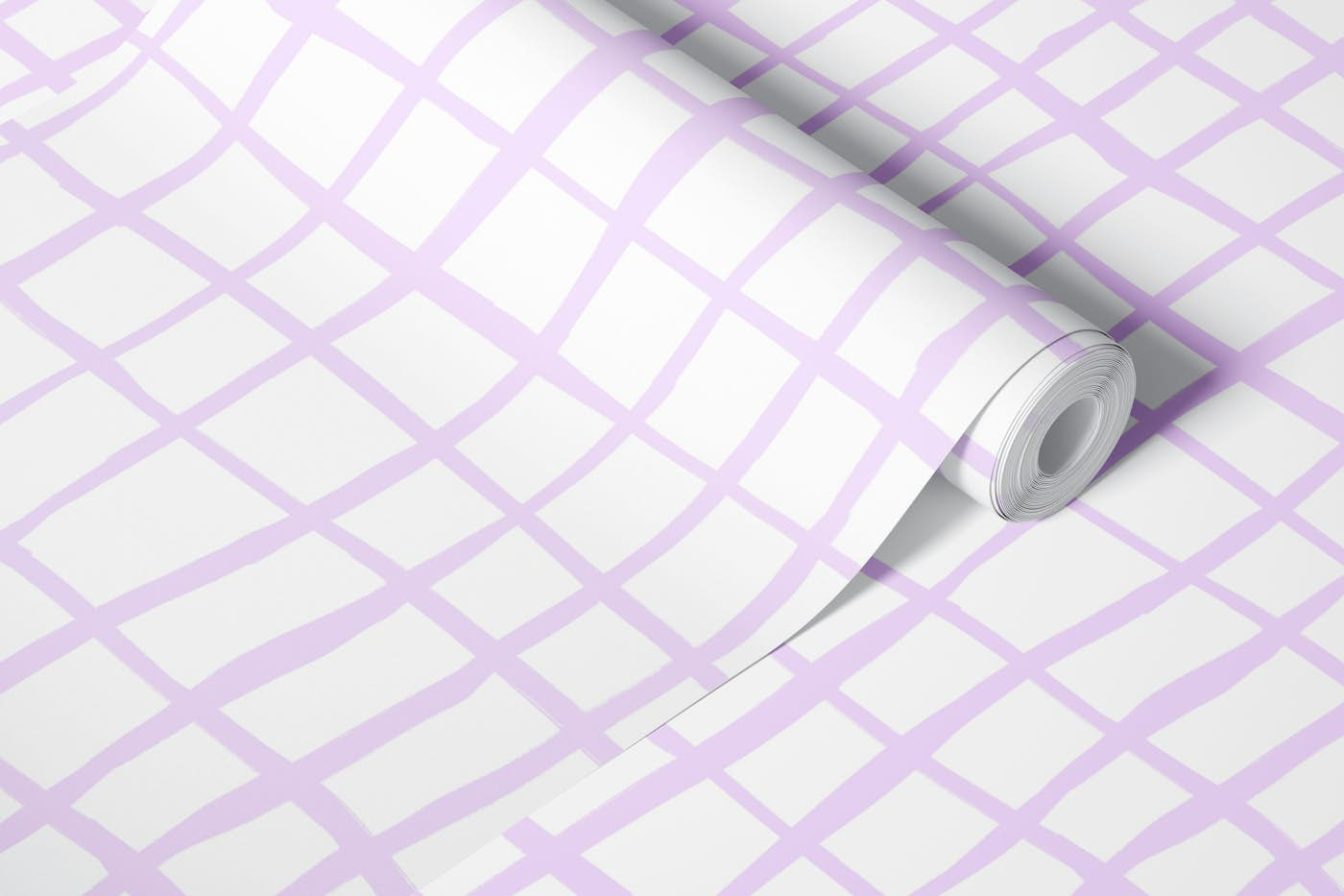 Lilac Grid Pattern wallpaper roll