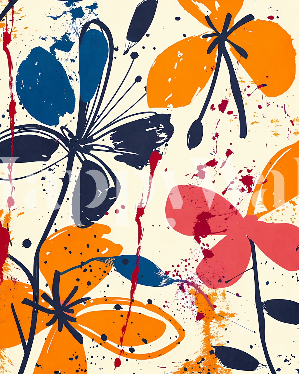 Colorful Flowers 2 wallpaper in a room