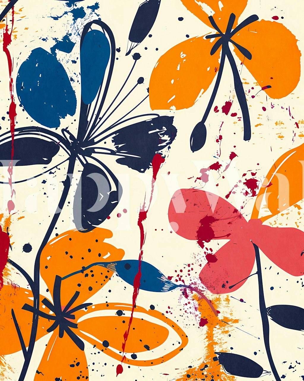 Colorful Flowers 2 wallpaper in a room