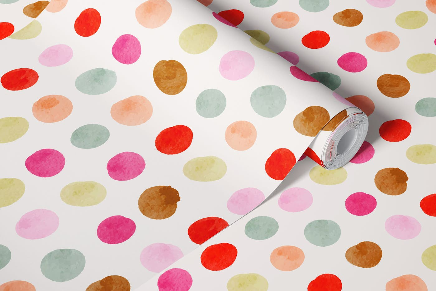 Classic retro polkas wallpaper roll