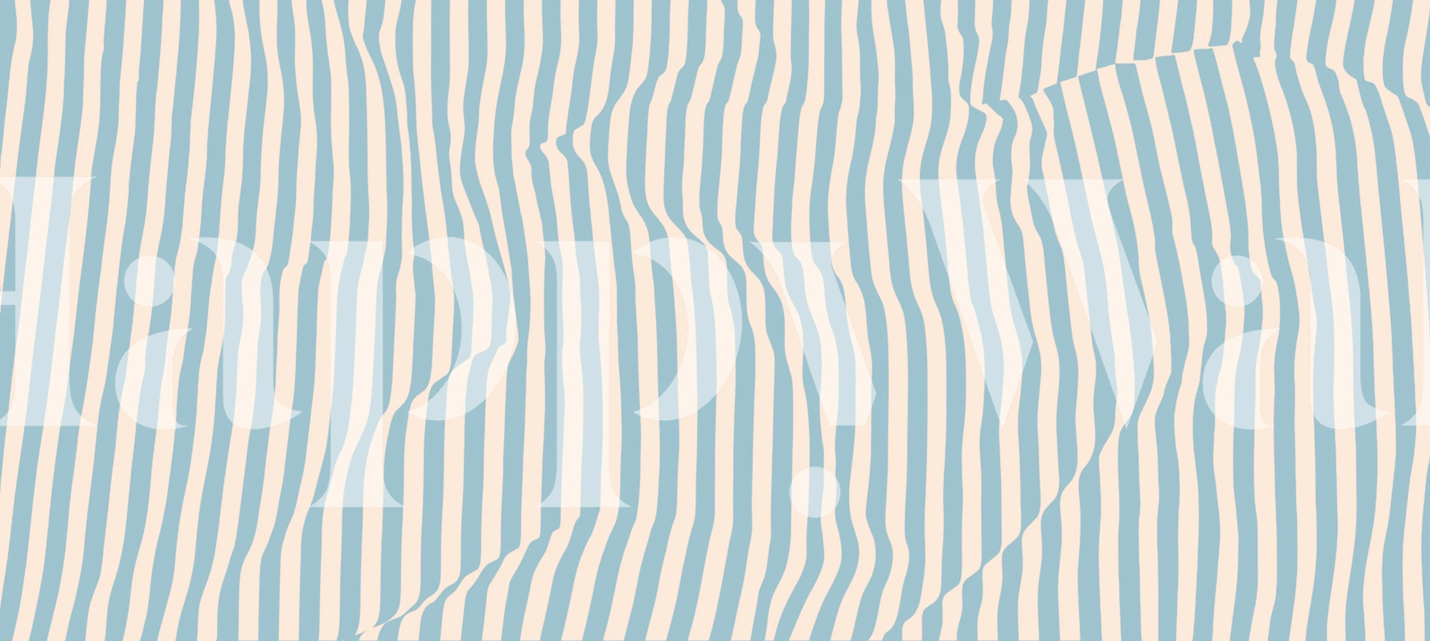 Mural de parede abstrato com listras azuis dando um efeito calmante