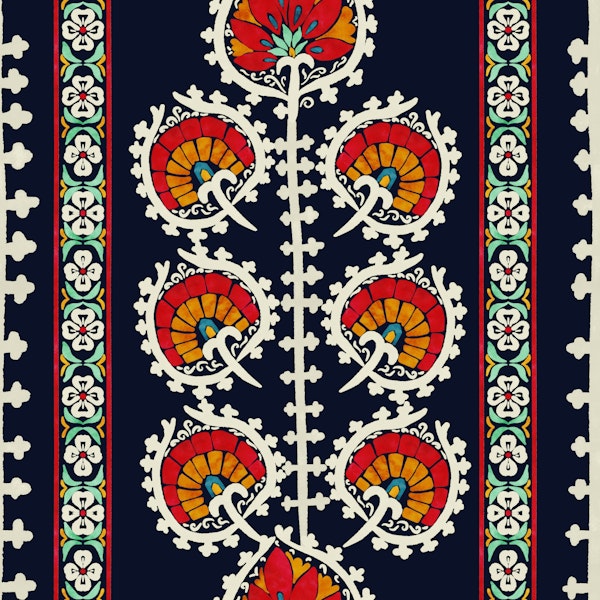 Peacock Tail Suzani Dark - medium