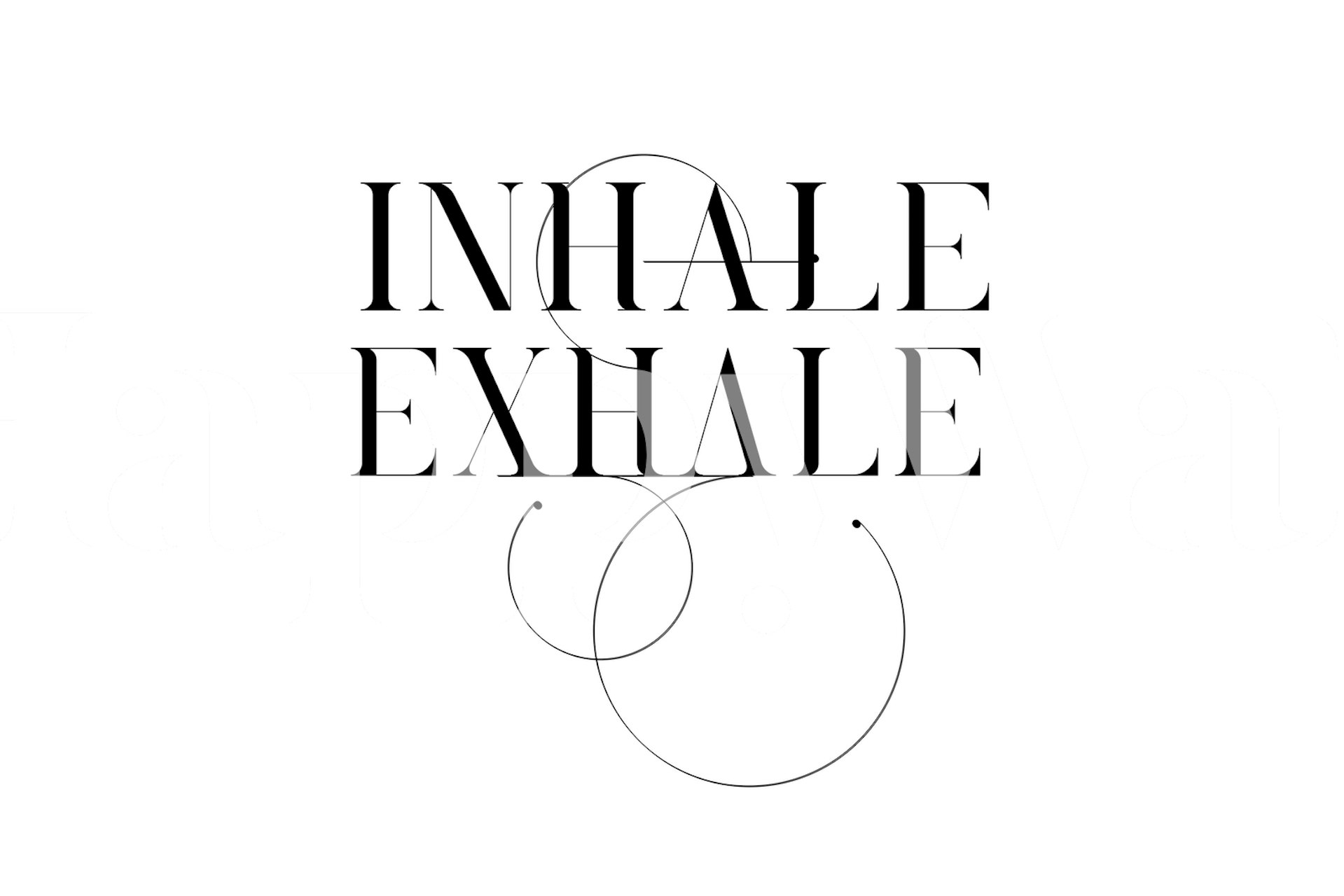 Inhale Exhale Tapetdesign in einem Raum