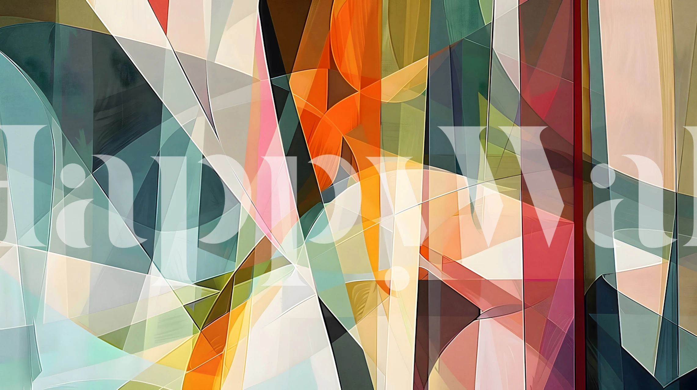 Colorful geometric abstract shapes in various colors wallpaper