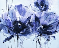 Blue Floral Abstract ταπετσαρία