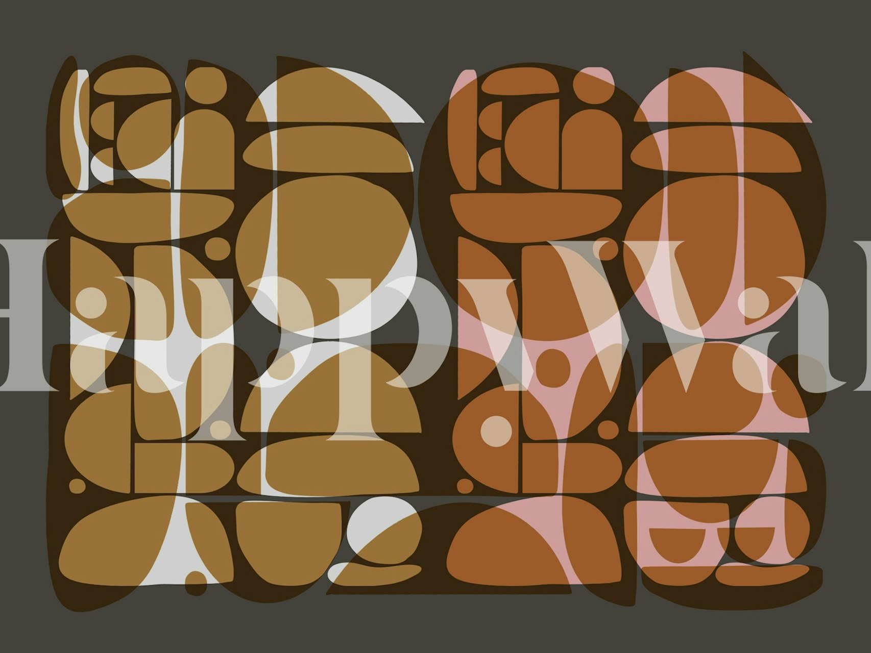 Mid Century Bauhaus Organic wallpaper in a room