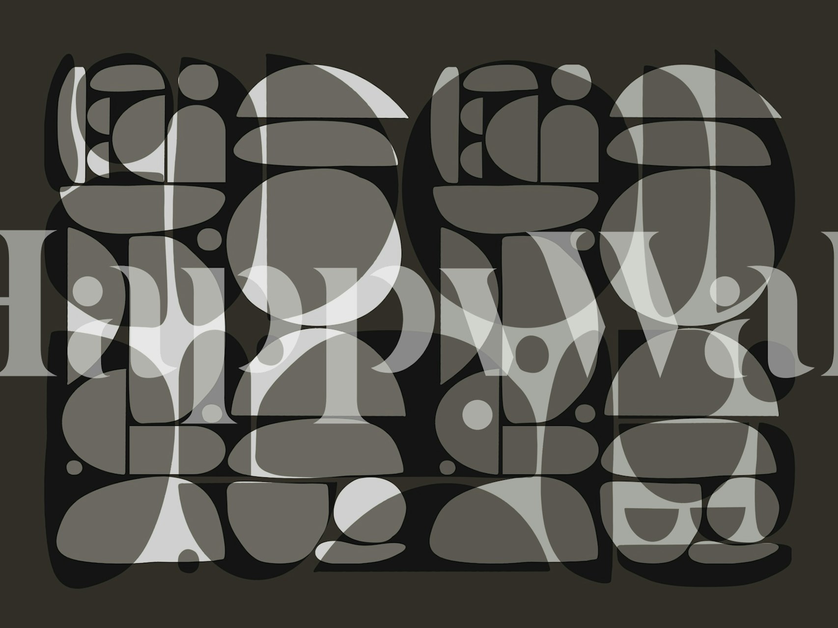 Ταπετσαρία Earthy Bauhaus Geometry σε ένα δωμάτιο