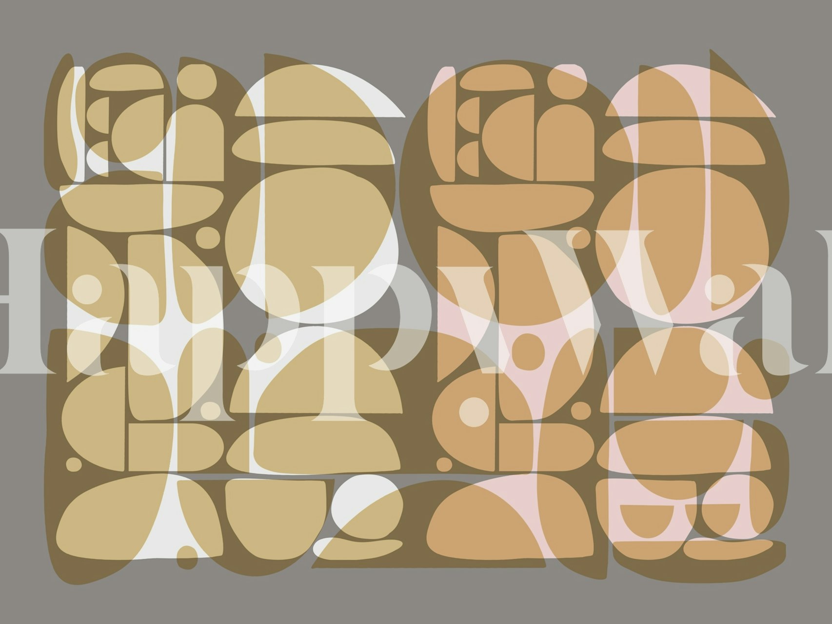 Bauhaus Geometry Pastel tapeta v pokoji