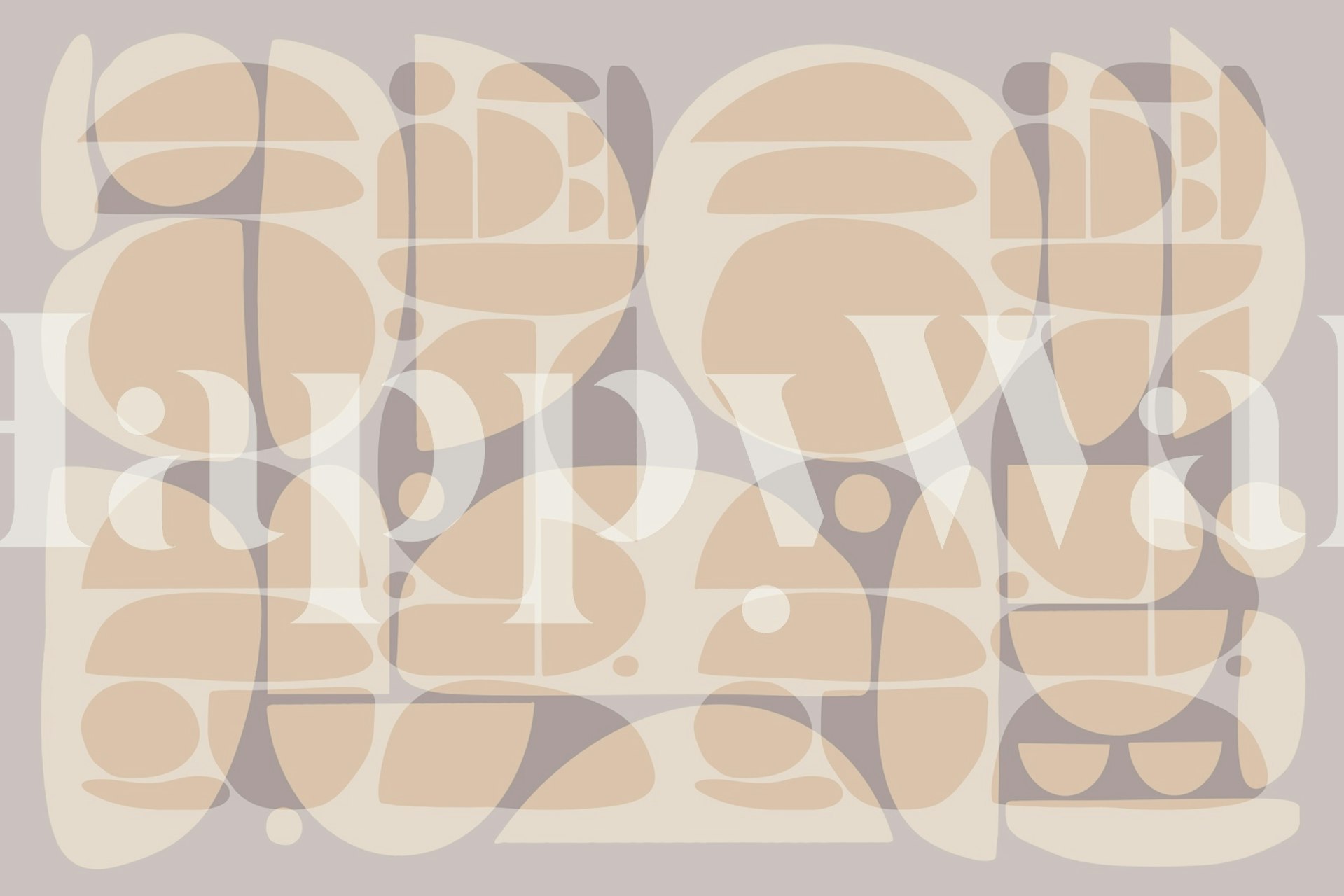 Geometric French Neutrals Bauhaus wallpaper in room