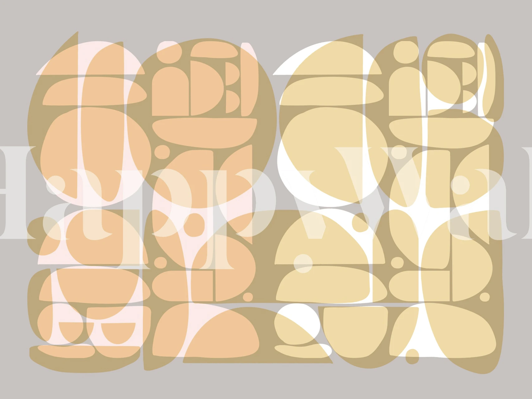 Light geometric wallpaper with soft pastel pink and gold shapes