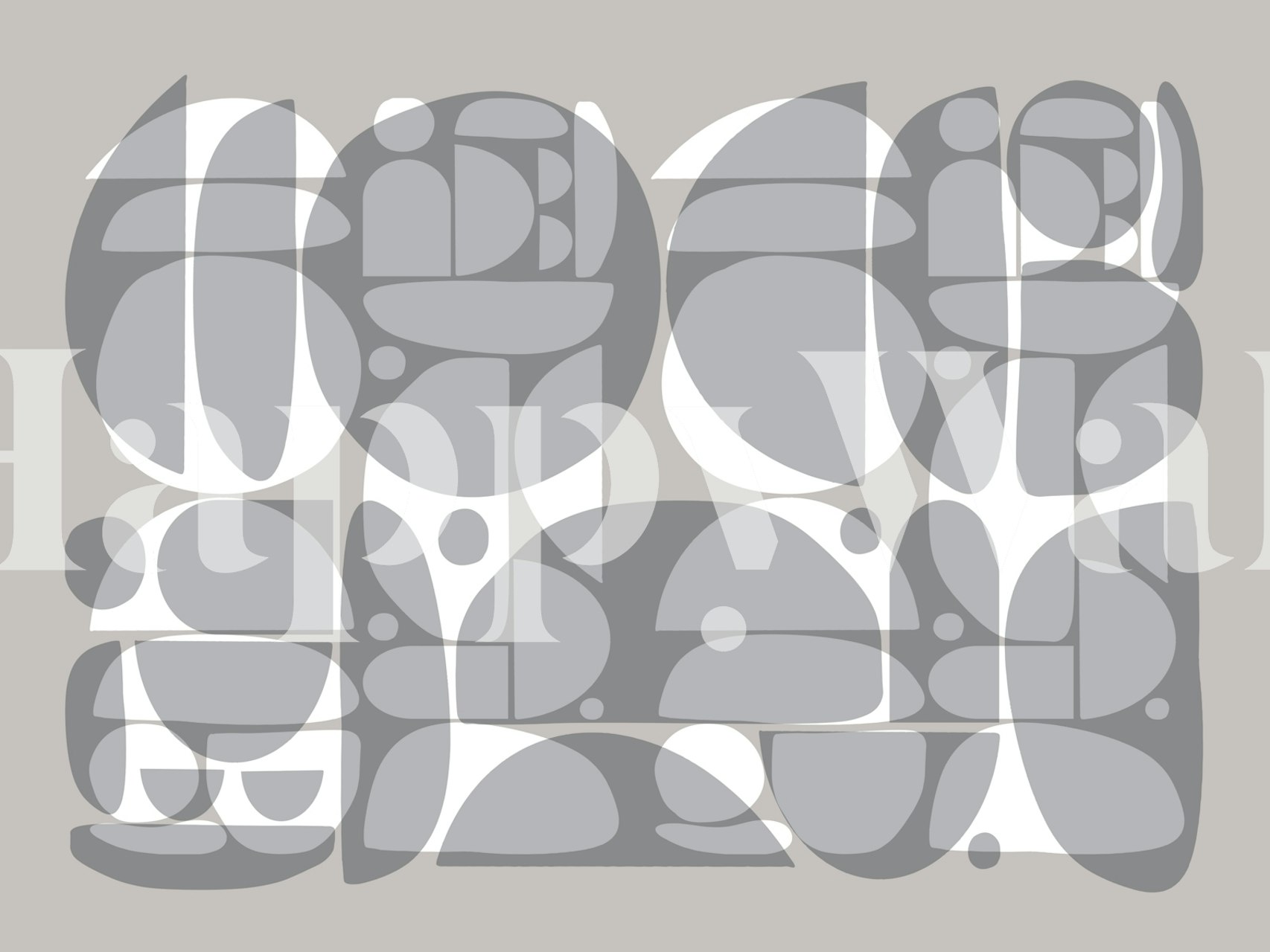 Geometric gray shapes and patterns on light background wallpaper