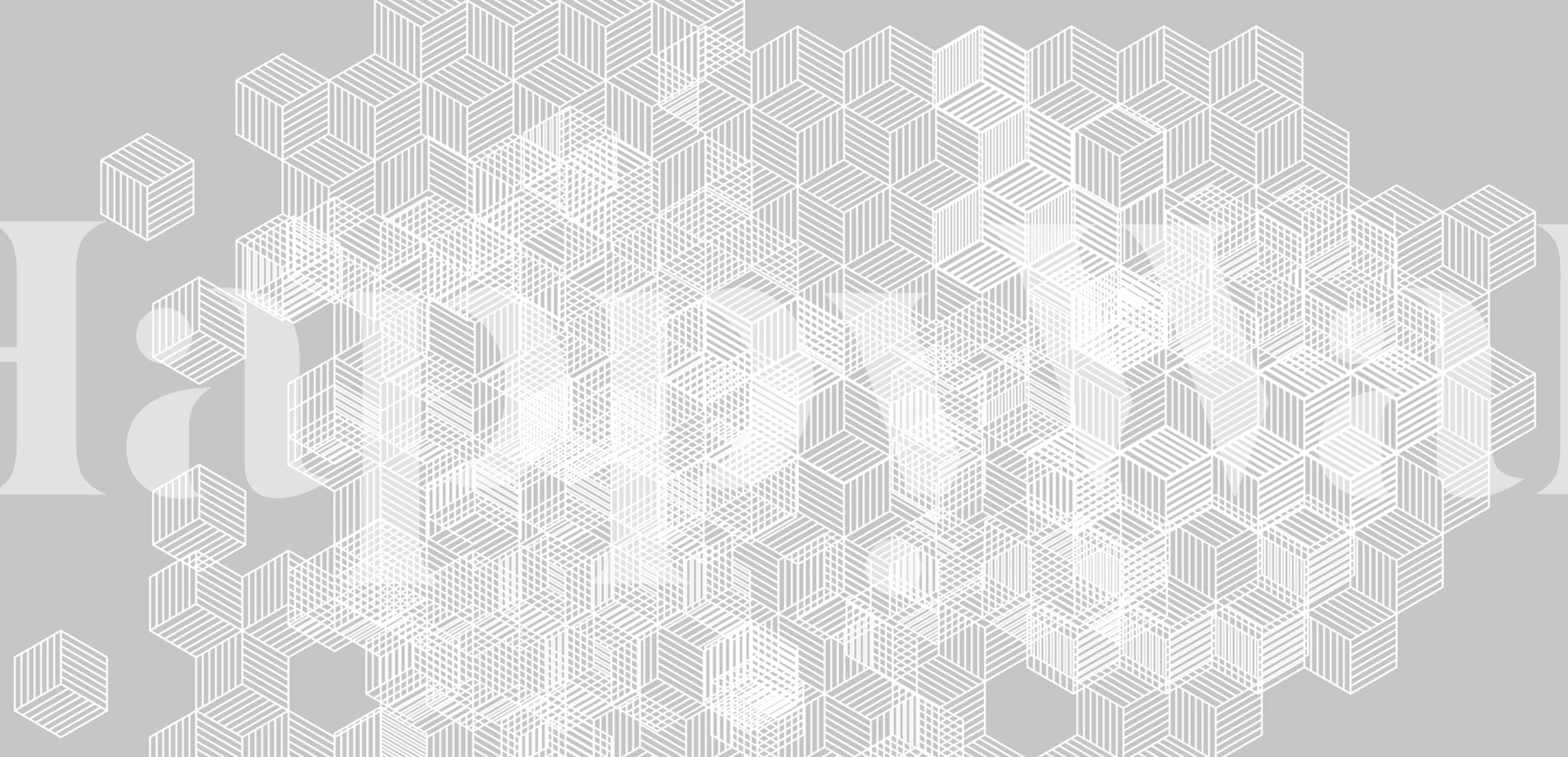 Grey geometric hexagon pattern wallpaper featuring white outlines.