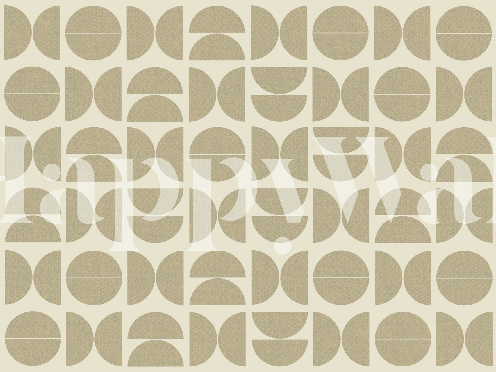 Beige geometric patterned wallpaper with circular shapes