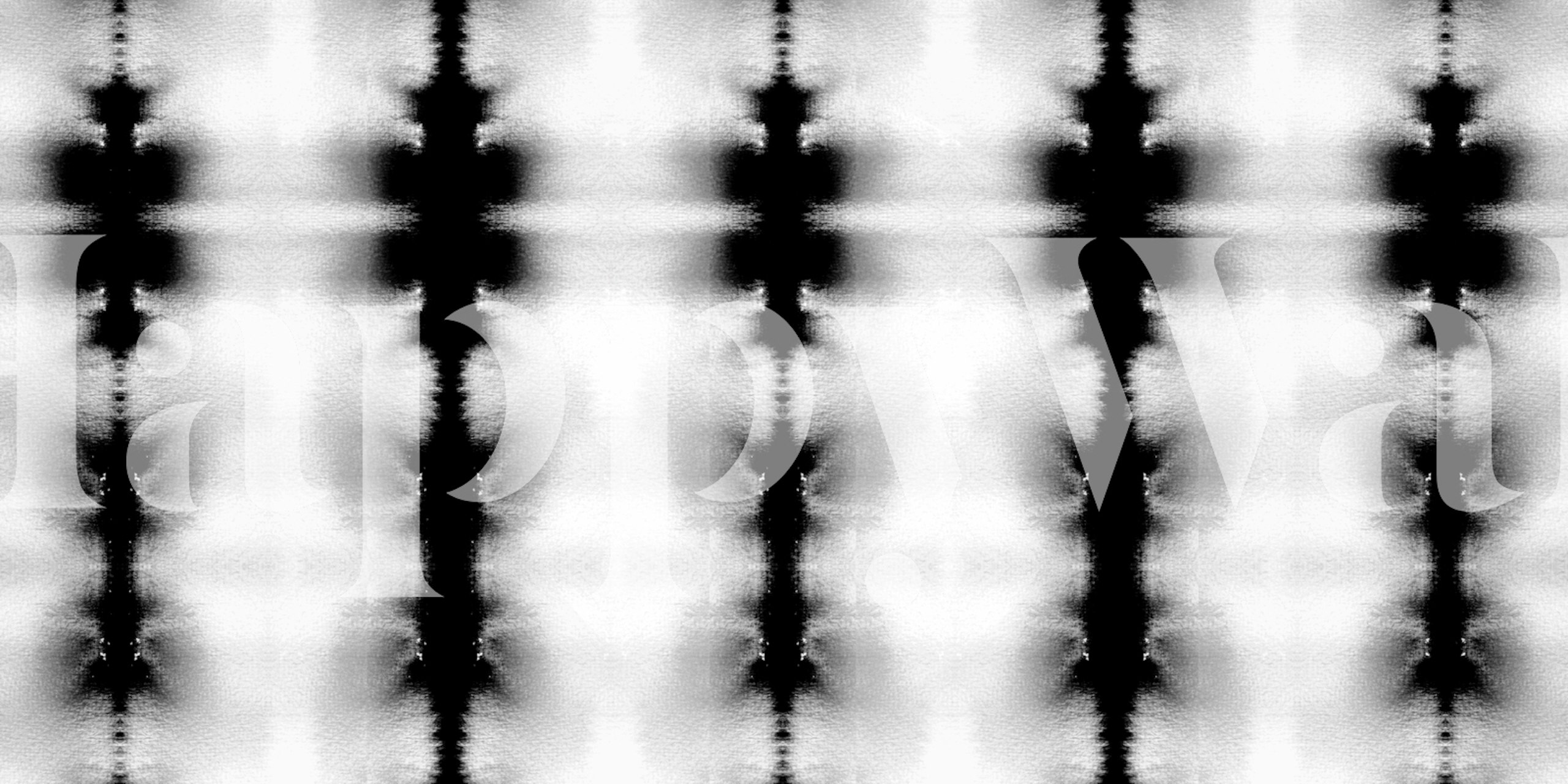 Abstraktní černoborylý symetrický geometrický nástěnný mural