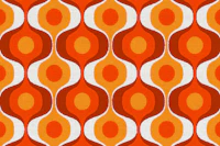 Fluffy 70s Groovy Retro carta da parati