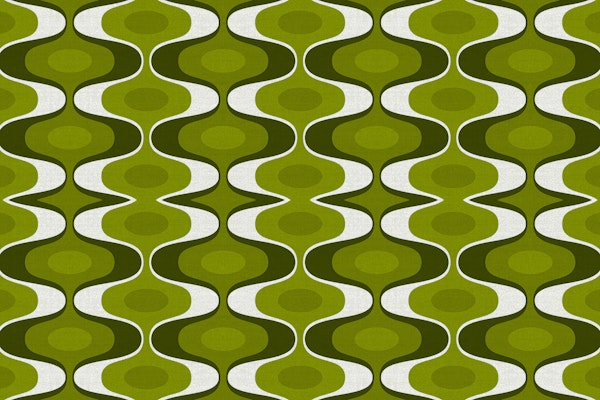 Retro 70s Vivid Green Groovy Fabric