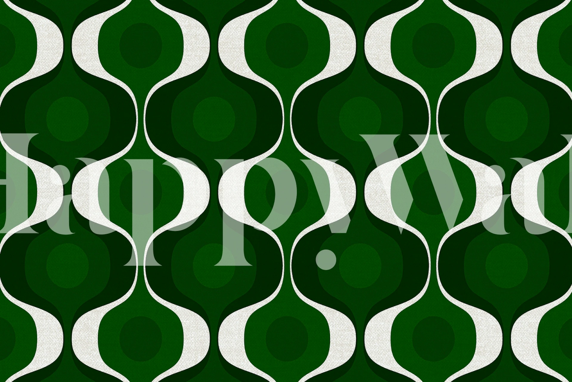 Green and white geometric pattern wallpaper