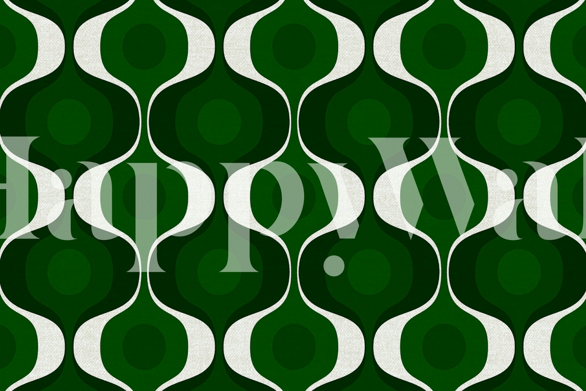 Green and white geometric pattern wallpaper
