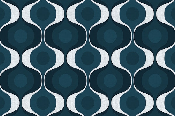 Funky Teal Retro 70s Nostalgia