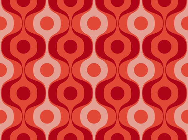 Retro 70s Funky Red Geo