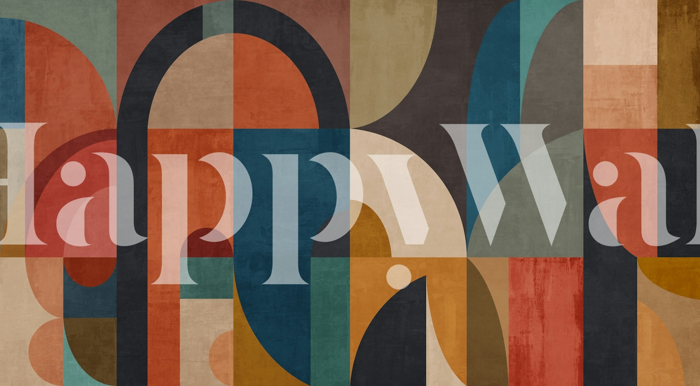 Geometriskt koncept 54 abstrakta former väggmålning