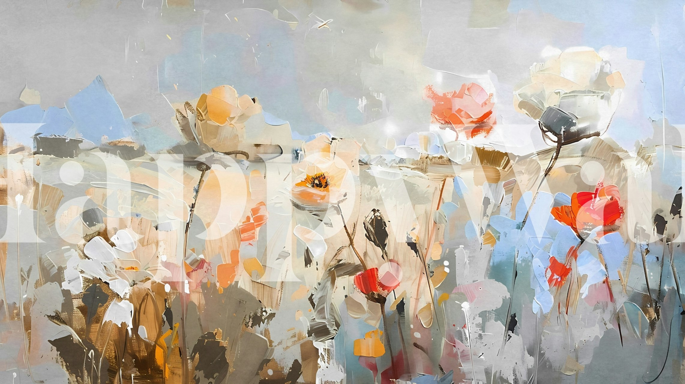 Wildflowers wallpaper in a stylish room