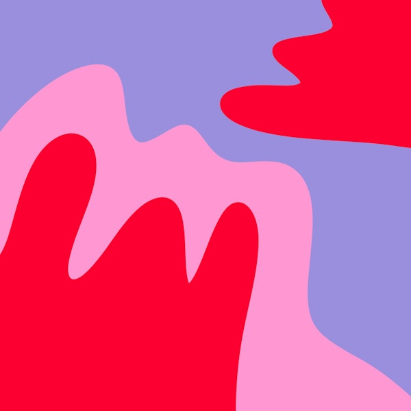 Abstract modern shapes pink, purple, red