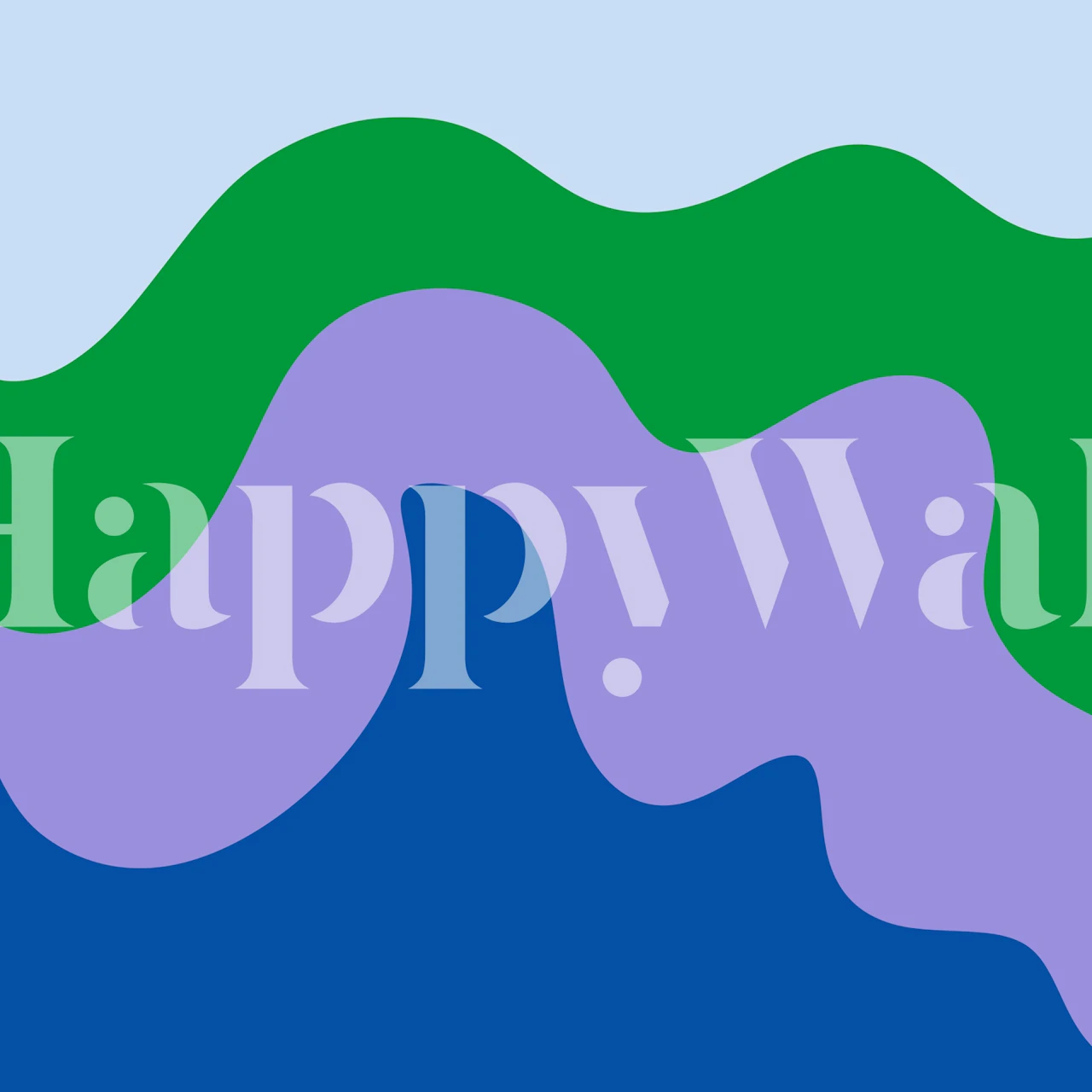 Abstract moderne vormen blauwe, groene en paarse behangontwerp