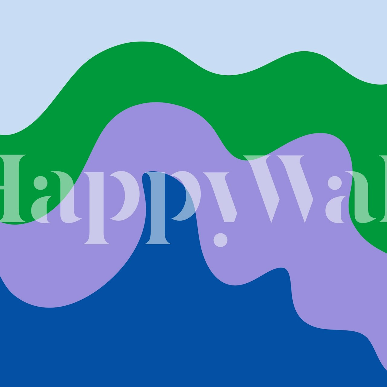 Abstract moderne Formen blaue, grüne und violette Tapetdesign