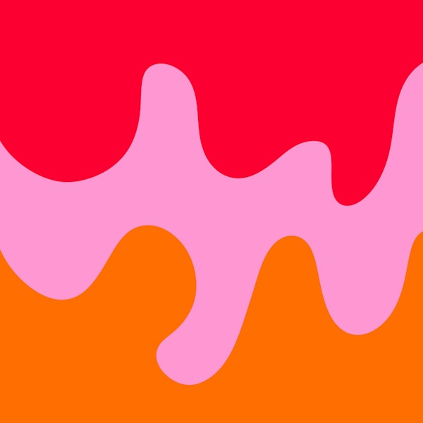 Abstract modern shapes red, pink, orange