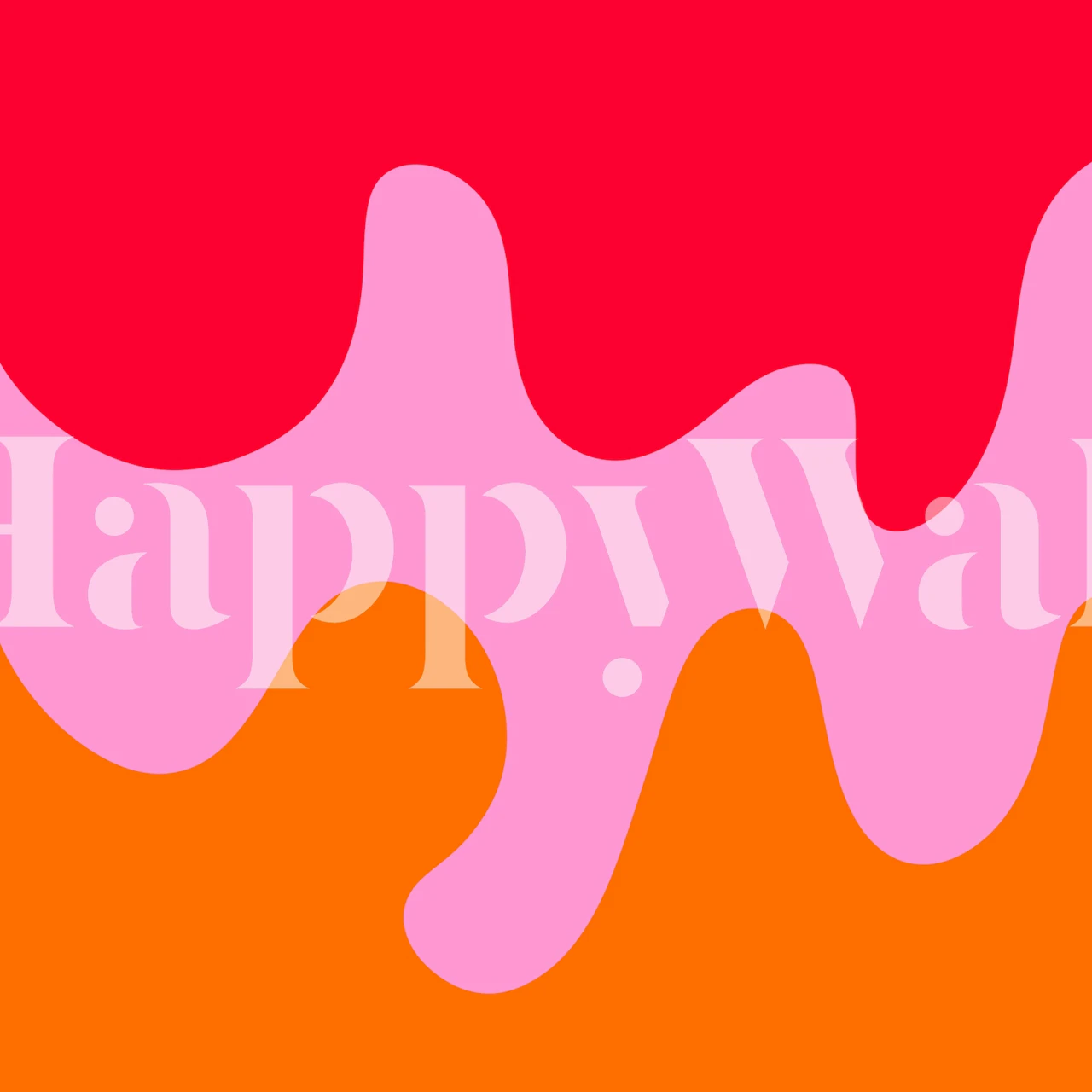 Abstract modern shapes in red, pink, orange wallpaper
