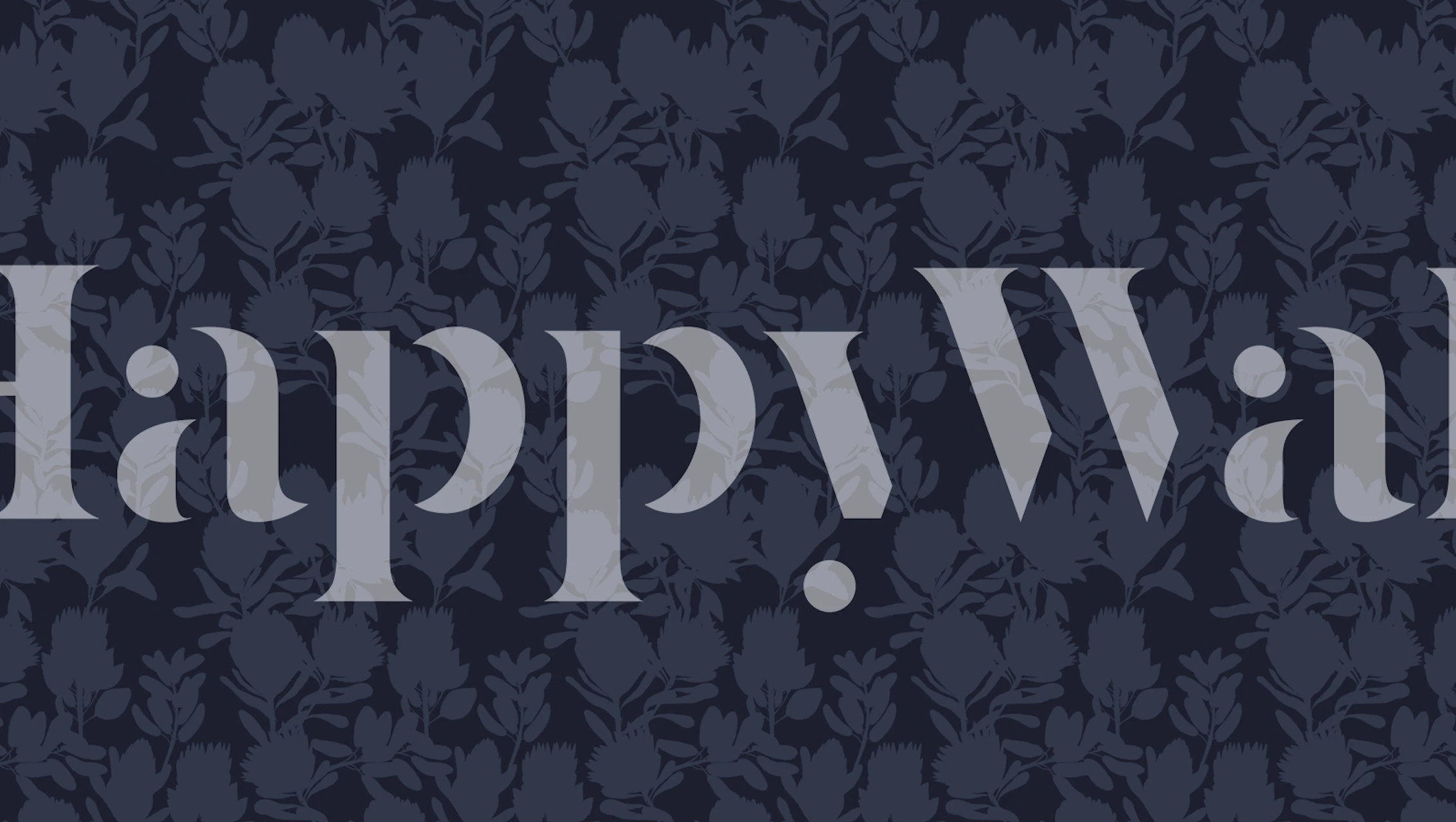 Dark floral pattern wallpaper in navy blue tones