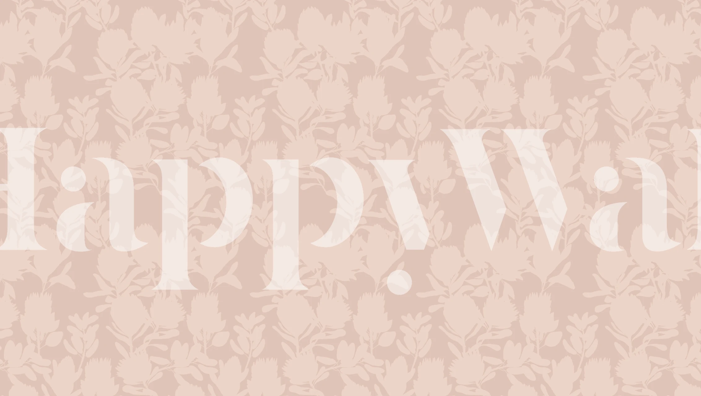 Subtle protea flower pattern on a soft rose-colored background wall mural