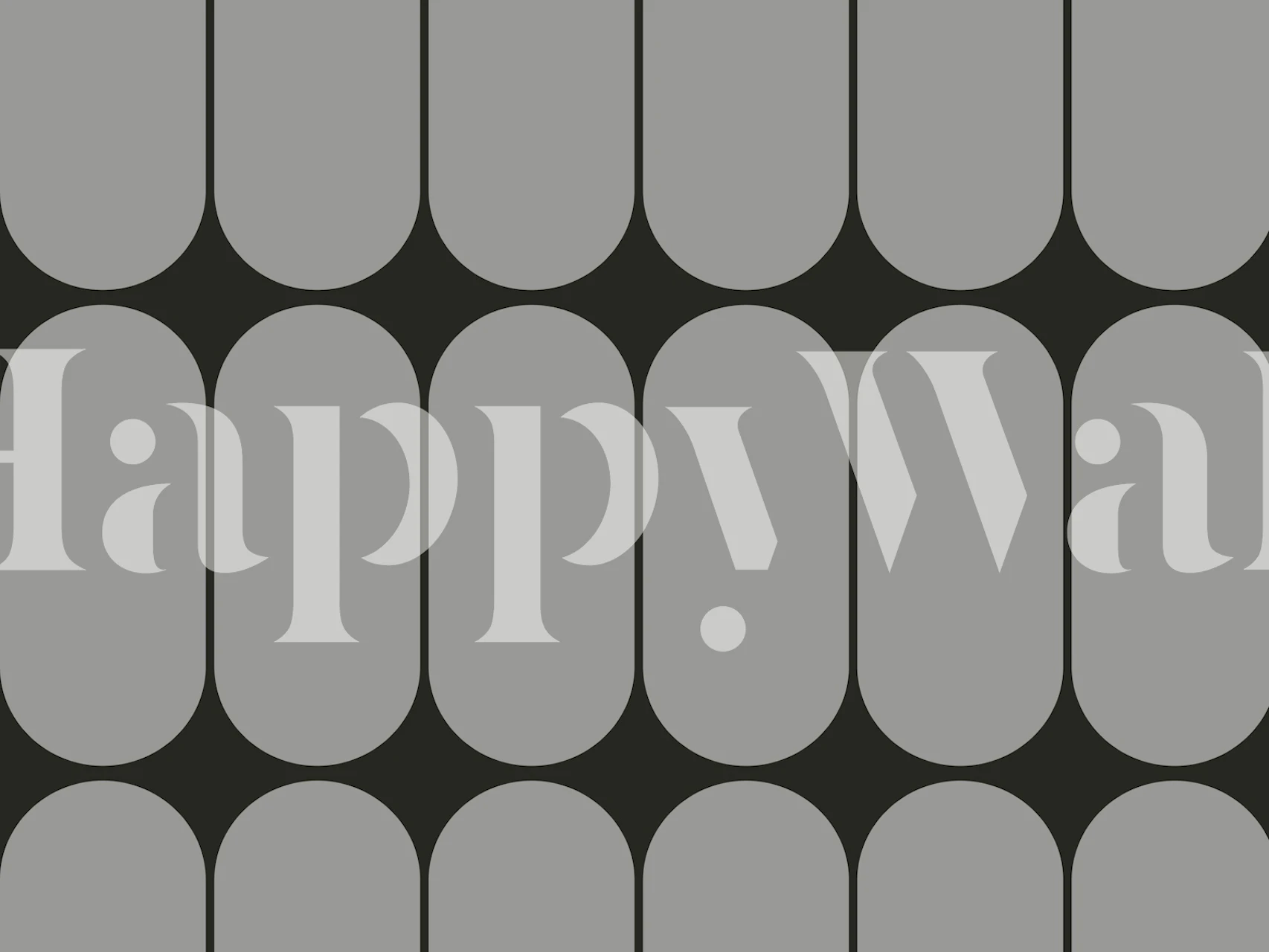 Grey Bauhaus Rounds wallpaper in a room