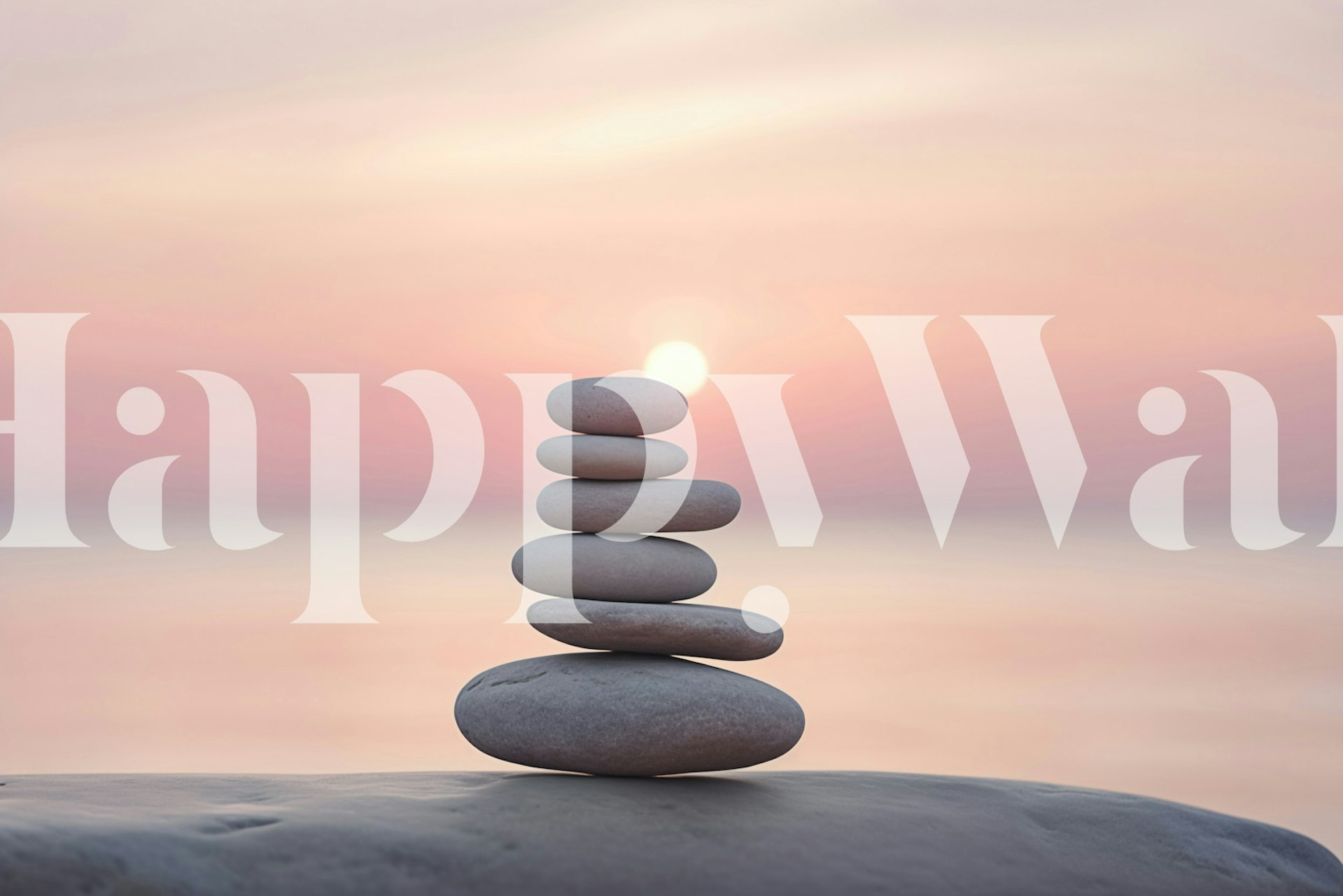 Stacked stones in soft pastel sunset colors wallpaper