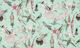 Tropical Hummingbird Flowers Teal Pink