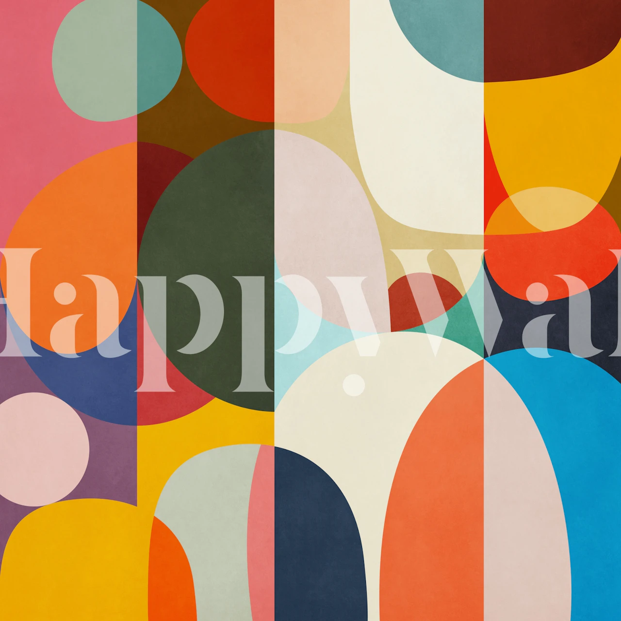 Design de papel de parede colorido com Rounded Parts 11 formas