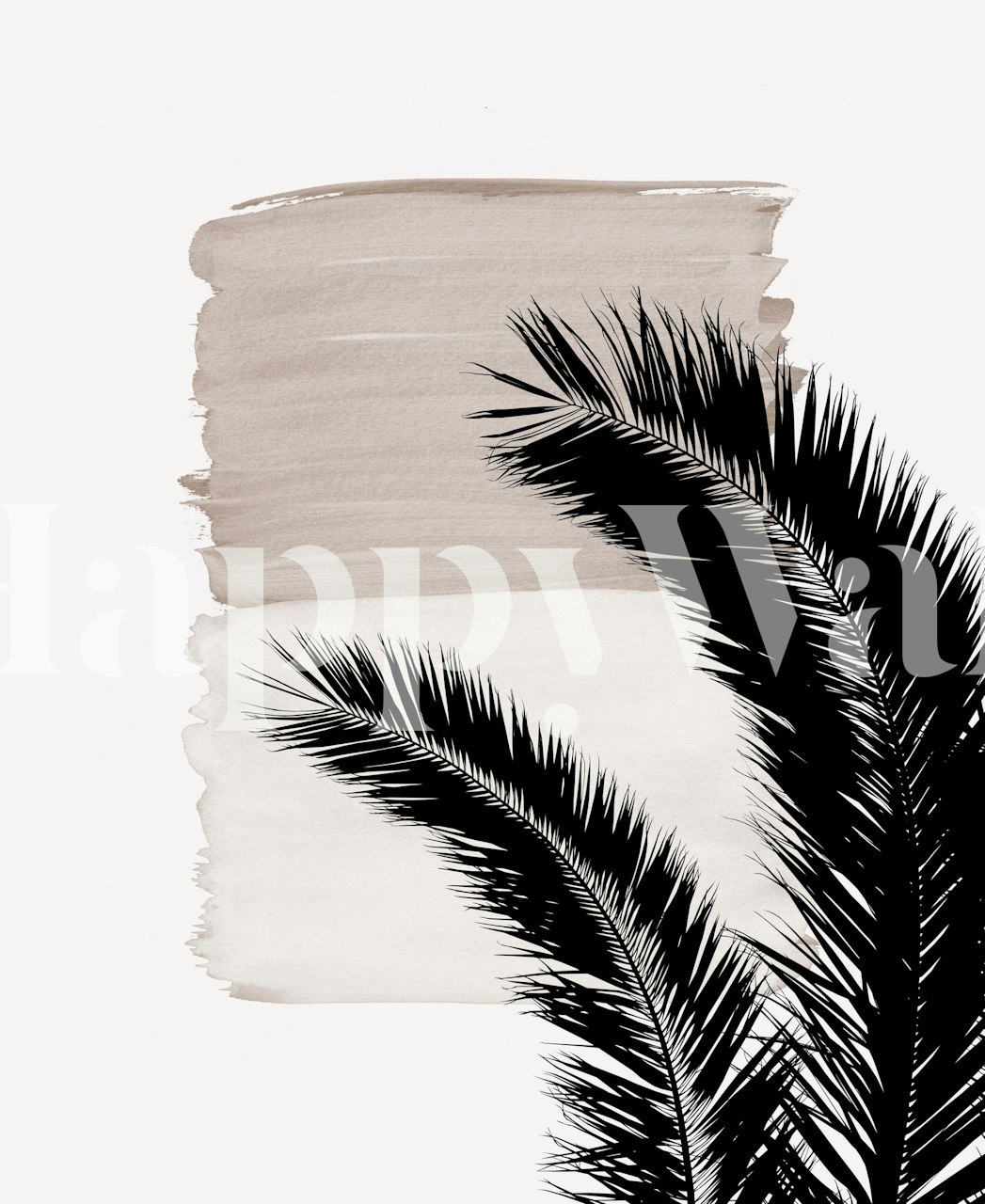 Palms Abstract Naturelle 1 behang in een kamer