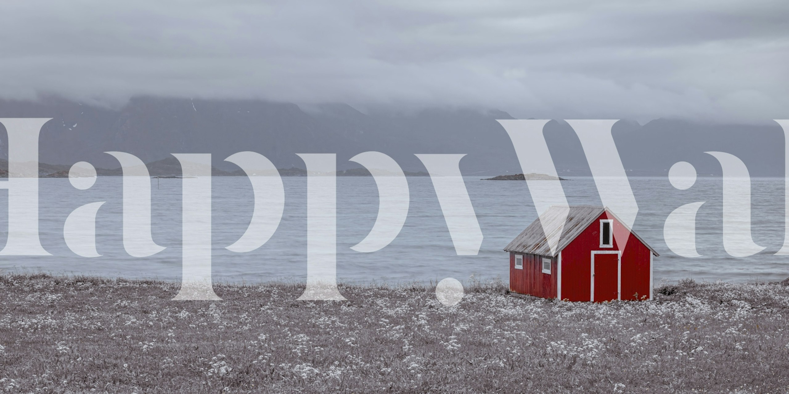 Coastal Hideaway wallpaper displayed in a room