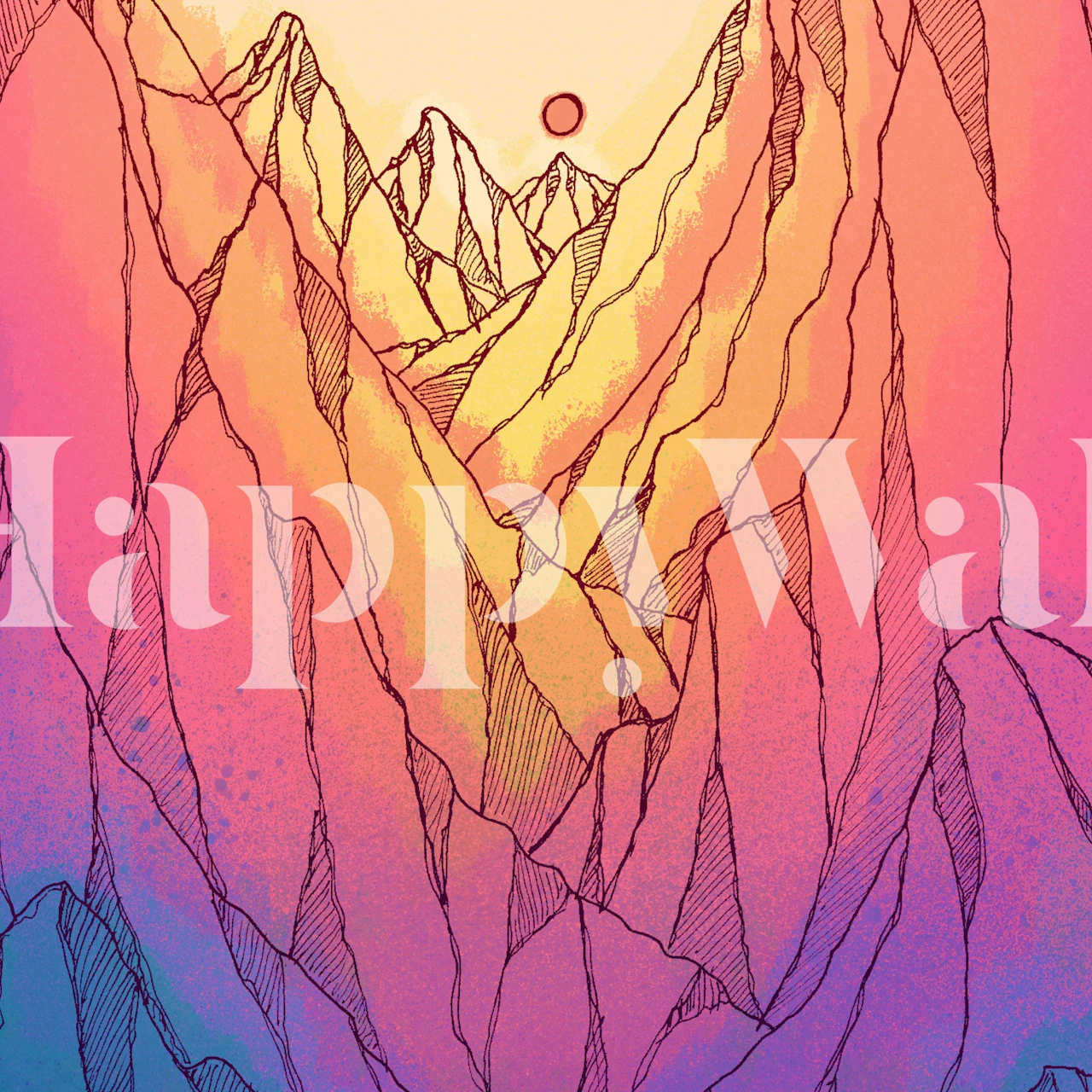 Colorful sunrise over mountains with pink and orange tones wallpaper