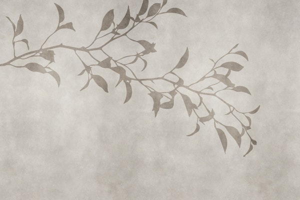 Minimalistic Leaf Silhouette Beige Brown