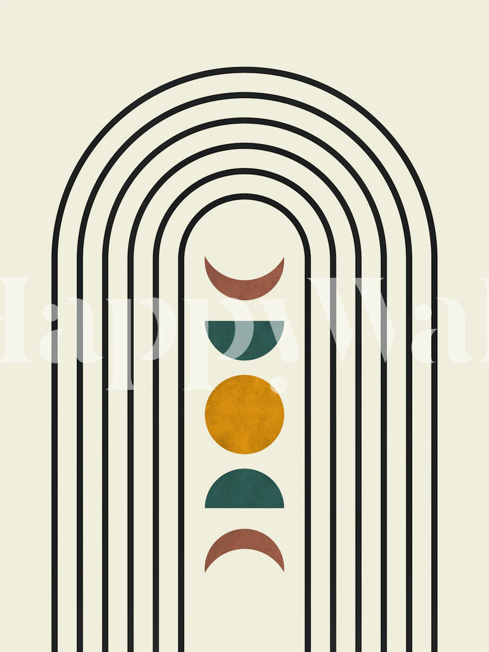 Lines and circles 78 papel de parede em um quarto