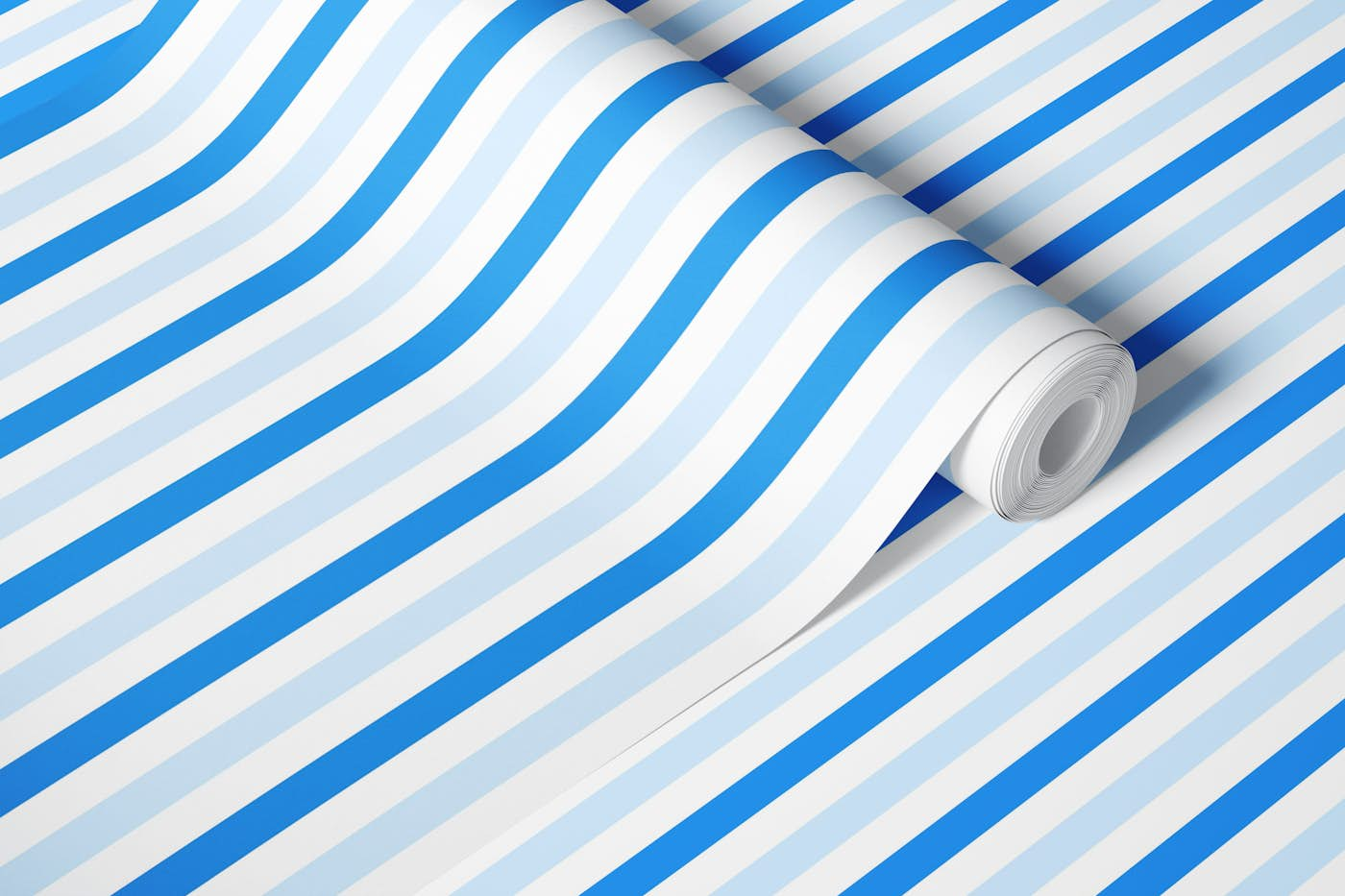 Blue vertical stripes wallpaper roll