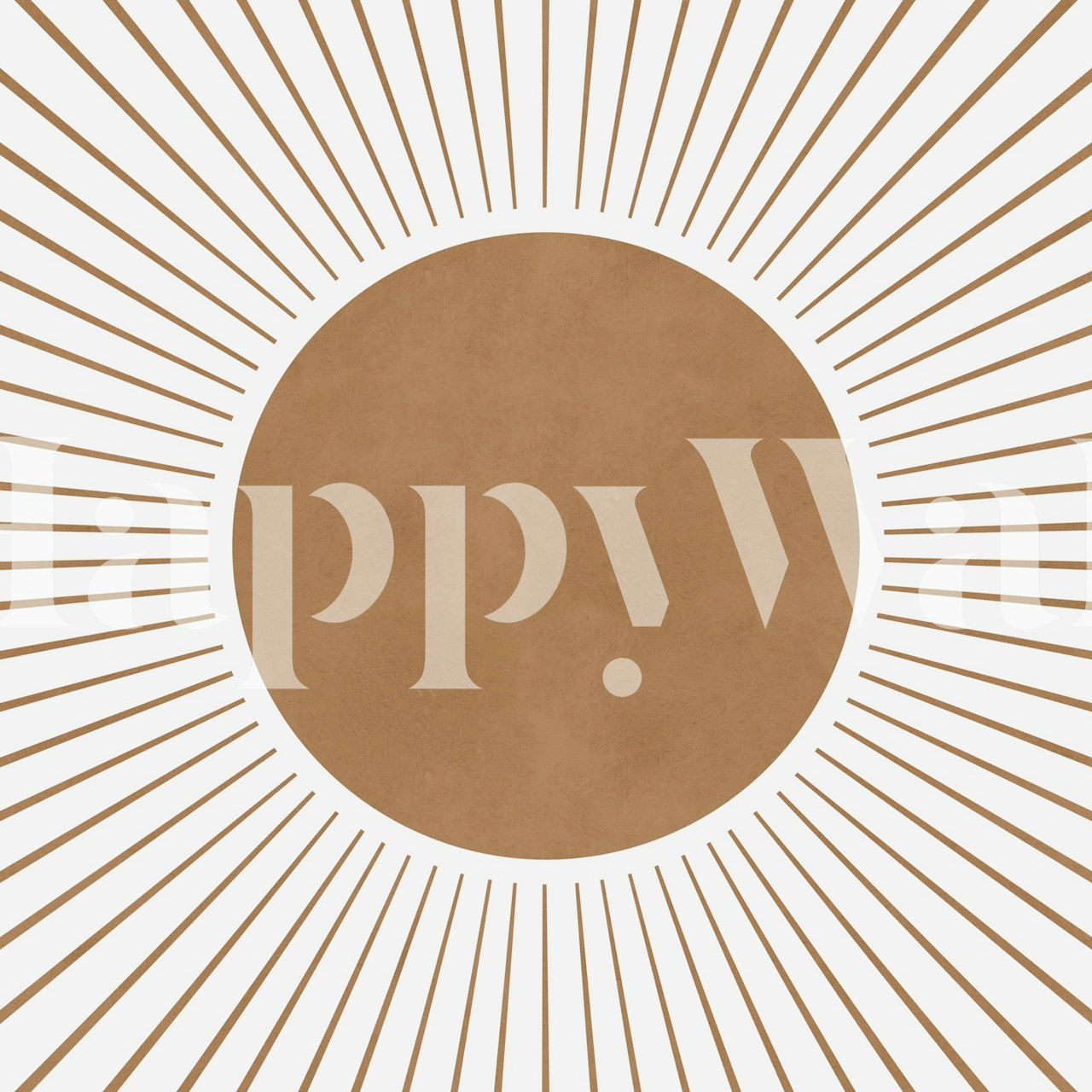 Αφηρημένο τοιχογραφία Sunbeams 08 με ζεστούς γήινους τόνους και ακτινοβόλες γραμμές