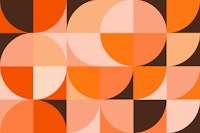 Mid Century Bauhaus Sunburst Geo Orange carta da parati