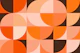 Mid Century Bauhaus Sunburst Geo Orange